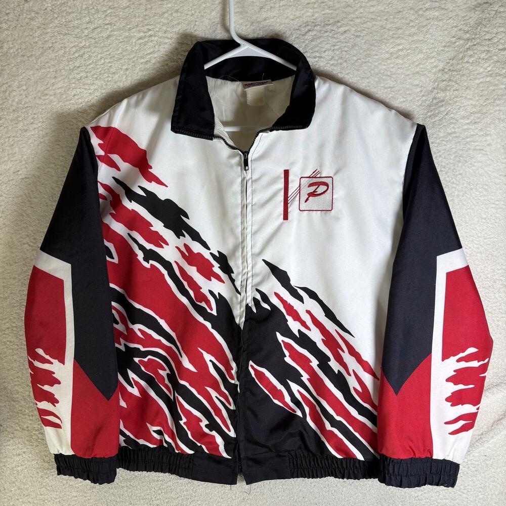 Vintage Hartwell Sports Jacket 2XL Sawtooth Splash Splatter Talon Zip 80s